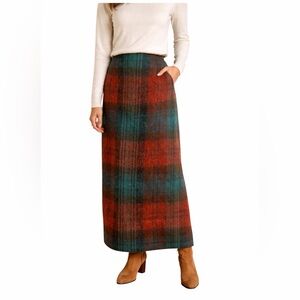 ANDREW STEWART TARTAN VINTAGE MAXI WOOL MOHAIR SKIRT